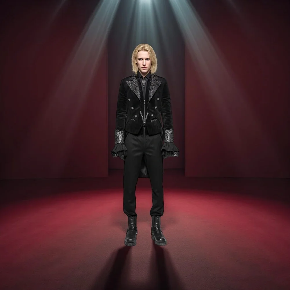 Neo Victorian Men's Black Military Jacket [L]